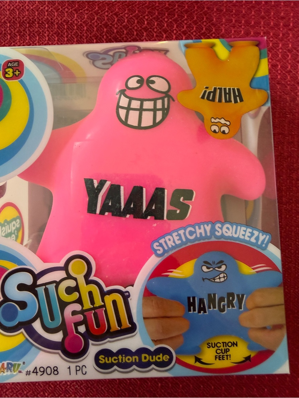 New Squishy YAAAS Guy Suction Cup Stretchy Squeeze Toy Jaru Pink Sensory Squish